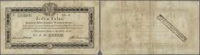 Poland: 1 Talar 1810, P.A12 with handwritten serial number, yellowed paper with several folds and stains, tiny missing part at lower right. Condition:...