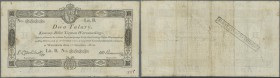 Poland: 2 Talary 1810, P.A13, very rare note in nice original shape with a few spots, small pinholes at left and tiny border tears. Condition: F