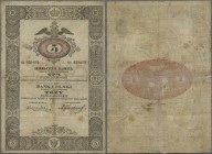 Poland: 3 Rubles Srebrem 1841, P.A23, highly rare note in well worn condition with repaired parts, some small border tears and stained paper. Conditio...