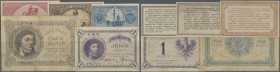 Poland: Set with 5 Banknotes comprising 10, 20 and 50 Groszy of the 1924-1925 ”Bilet Zdawkowy” (Utility Note) Issue P.44-46 (XF/aUNC), 1 and 2 Zlote B...