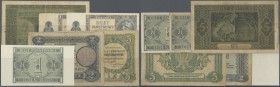 Poland: Set of 5 Banknotes and one proof containing 2 and 5 Zlotych of the 1925 ”Bilet Zdawkowy” (Utility Note) Issue P.47a, 48 (F-/F), 5 Zlotych Stat...