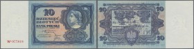 Poland: 10 Zlotych 1928, P.67 in almost perfect condition with tiny dint at lower left. Condition: aUNC