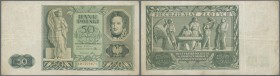 Poland: Pair with 50 Zlotych 1936, P.78a, highly rare note with some handling traces like folds, lightly toned paper and a few tiny border tears and 5...