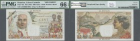 Réunion: 100 Francs ND(1947) Specimen P. 45s, PMG graded 66 GEM UNC EPQ.