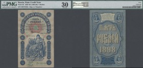 Russia: State Credit Note 5 Rubles 1898 P. 3b, condition: PMG graded 30 VF.