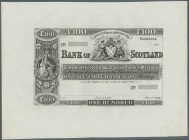 Scotland: Bank of Scotland 100 Pounds ND(18xx) Proof P. 69p uniface printed on banknote paper, nice design in condition: UNC.