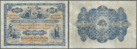 Scotland: The Clydesdale Bank 1 Pound 1923 P. 185, very strong center and horizontal fold, pressed, small repair at center hole, small repaired tear a...