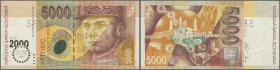 Slovakia: 5000 Korun Commemorative issue 2000 P. 40s with regular serial number and Specimen perforation, light folds at corners, otherwise problem-fr...