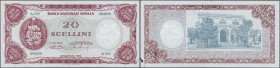 Somalia: Banca Nazionale Somala 20 Scellini 1962, P.3, vertically folded, some other minor creases and a few spots. Condition: VF