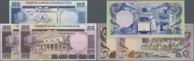 Somalia: Set with 3 Banknotes 20 Shillings 1975 P.19 (aUNC), 100 Shillings 1975 P.20 (aUNC) and 20 Shillings 1980 P.27 (UNC) (3 pcs.)