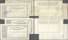 South Africa: set of 4 notes containing 5, 10, 20 and 50 Pounds 1900 P. 55b, 56b, 57a, 58, the 5 Pounds in F+, the 10 Pounds in VF-, the 20 Pounds in ...