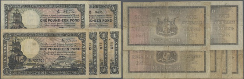South Africa: set of 6 notes 1 Pound P. 84 with different dates 1931, 1933, 1943...