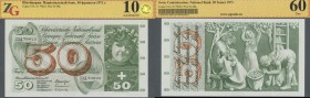 Switzerland: 50 Franken 1971, P.48k in perfect condition, ZG graded 60 Unc
