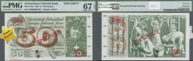 Switzerland: 50 Franken 1972 Specimen P. 48s, PMG graded 67 Superb GEM UNC EPQ.
