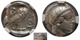ATTICA, Athens. 440-404 BC. Silver Tetradrachm. NGC Choice AU