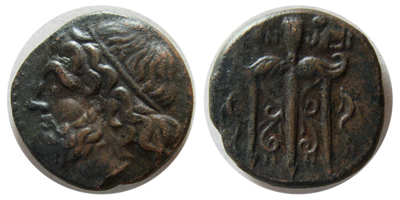 SICILY, Syracuse. Hieron II. 275-215 BC. Æ (5.96 gm; 18 mm). Diademed head of Po...