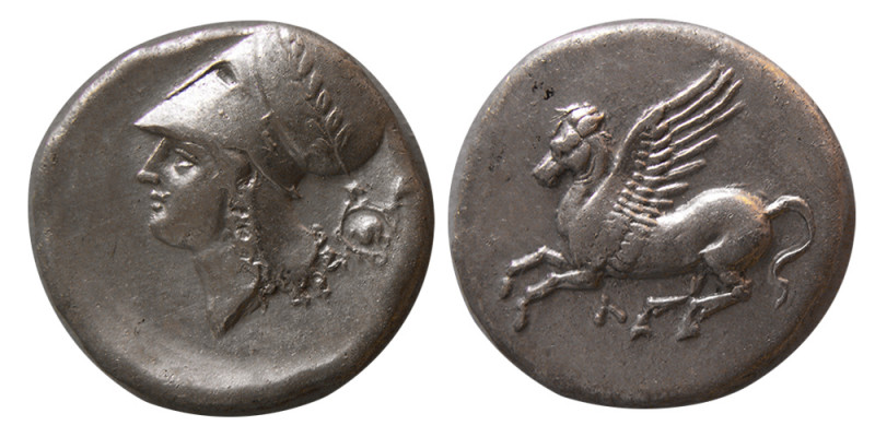 CORINTHIA. Corinth. Circa 375-300 BC. AR Stater (8.26 gm; 20 mm). Pegasos flying...