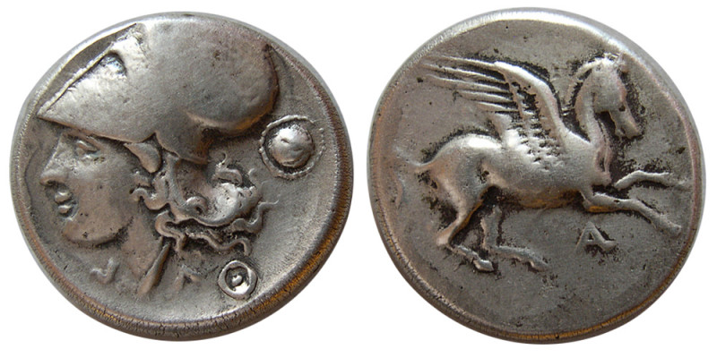 ACARNANIA. Anactorium. Ca. 350-300 BC. Silver stater (8.34 gm ; 20 mm). Pegasus ...