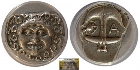 THRACE, Apollonia Pontika. Mid-late 4th century BC. AR Drachm.  ANACS VF-35.