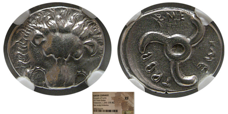 DYNASTS of LYCIA, Mithrapata. Ca. 390-375 BC. AR Third Stater. NGC-XF. Trbbenimi...