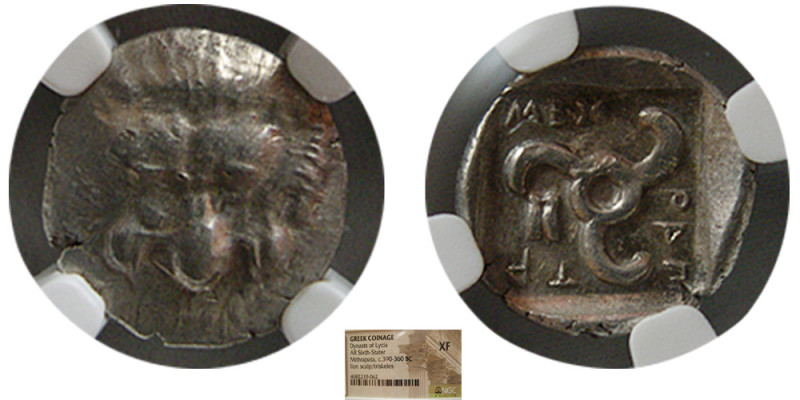 DYNASTS of LYCIA, Mithrapata. Ca. 390-360 BC. AR Sixth Stater. NGC XF. Lion scal...