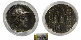 BAKTRIAN KINGS, Eukratides I. Circa 170-145 BC. AR Obol. ANACS VF-35.
