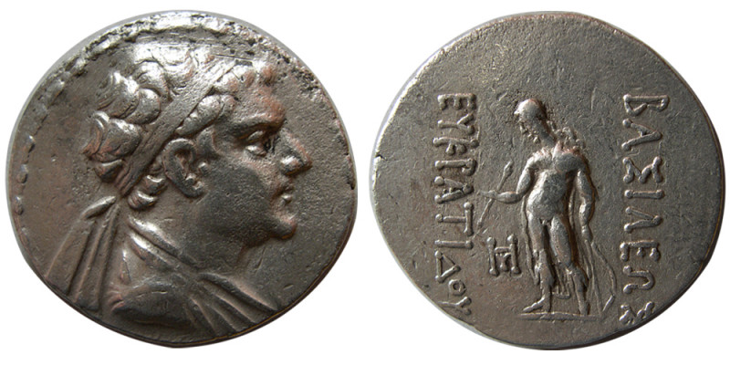 KINGS of BAKTRIA. Eukratides II. Circa 145-140 BC. Silver Tetradrachm (16.50 gm;...