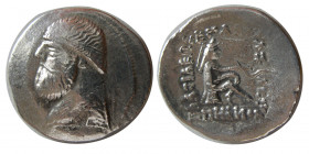 KINGS of PARTHIA. Mithradates II. 121-91 BC. AR Drachm. Barbaric type.