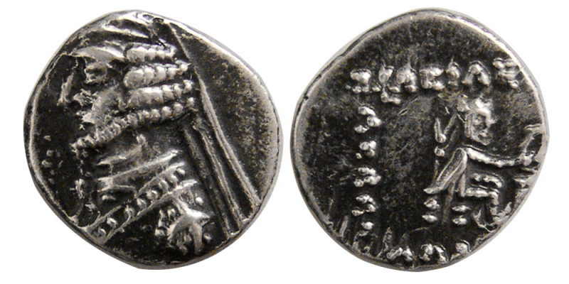 KINGS of PARTHIA. Orodes II. 55-38/7 BC. AR Obol (0.61 gm; 10 mm). Mithradatkart...