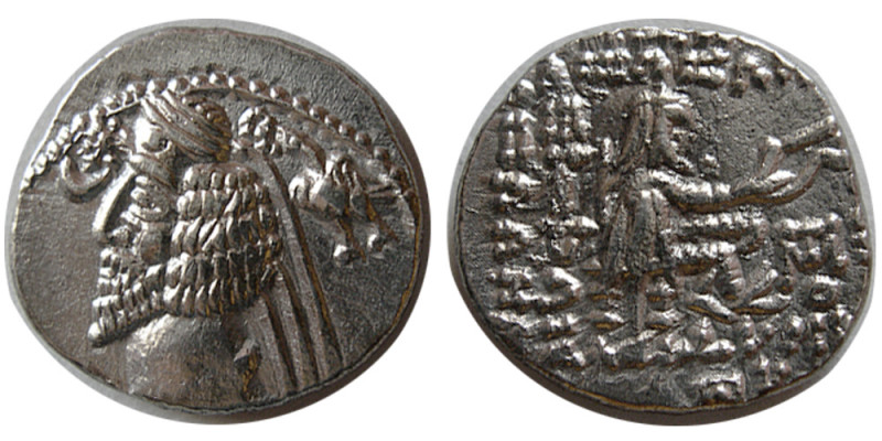 KINGS of PARTHIA. Phraates IV. 38-2 BC. AR Drachm (3.81 gm; 19 mm). Mithradatker...