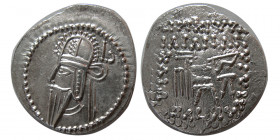 KINGS of PARTHIA. Vologases VI. AD. 208-228. AR Drachm. Ekbatana mint.