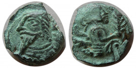 KINGS of PARTHIA. Vologases VI. (AD 208-228). Æ Dichalkous.