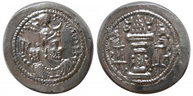 SASANIAN KINGS. Yazdgird I. AD. 399-420. AR Drachm. WH (Veh Ardashir) mint.