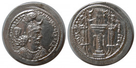 SASANIAN KINGS. Yazdgird I, AD. 399-420. AR Drachm. "AS" (Asuristan) mint