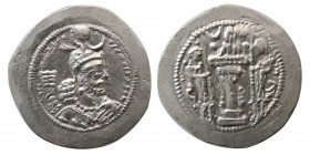 SASANIAN KINGS. Yazdgard I. AD. 399-420. AR Drachm. AWH (Ahwaz) mint.