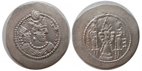 SASANIAN KINGS. Barhram V. AD. 420-428. AR Drachm.  LWY (Rev Ardashir).