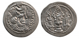SASANIAN KINGS. Bahram V. AD. 420-438. AR Drachm. LYW (Rev Ardashir).
