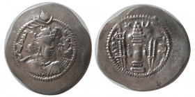 SASANIAN KINGS. Zamasp, 496-499 AD. AR Drachm. JD (Jay-Aspahan), Year 3.