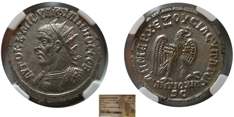 SYRIA, Seleucis and Pieria. Philip I, AD. 244-249. BI Tetradrachm (11.44 gm; 28 ...