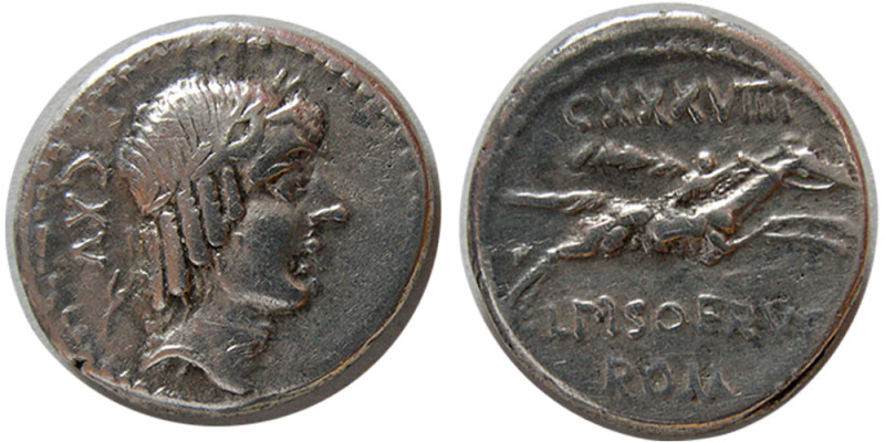 ROMAN REPUBLIC. L. Calpurnius Piso Frugi. 90 BC. AR Denarius (3.91 gm; 18 mm). R...