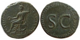 ROMAN EMPIRE; Tiberius. AD. 14-37. Æ Sestertius