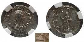 ROMAN EMPIRE. Julia Maesa, AD. 218-244/5. AR Denarius. NGC-XF.