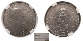 SPANISH COLONIAL, Mexico. Carolus IIII. 1795 MO FM, AR 8 Reales. NGC-AU.