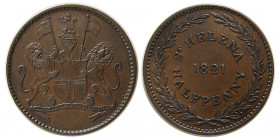 SAINT HELENA ISLAND, George IV. 1821. Half Penny.