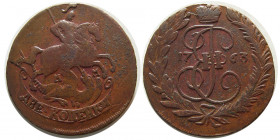 RUSSIAN EMPIRE. 1763 M.M. 2 Kopecks