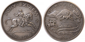 UNITED STATES. PONY EXPRESS. 1860-1861. Silver Commemorative Medal