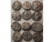 Group Lot of 6 Parthian Silver Drachms. Different rulers and mints.