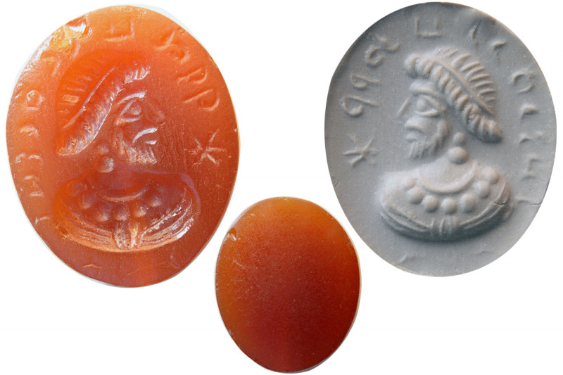 SASANIAN EMPIRE, Circa 3rd-4th. Century AD. Agate Seal (8.20 gm; 24mm x 19mm x 6...