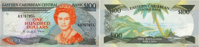 Country : CARIBBEAN  
Face Value : 100 Dollars  
Date : (1985-1993) 
Period/Province/Bank : Eastern Caribbean Central Bank 
Department : Ste.Lucie 
Ca...