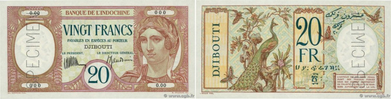 Country : DJIBOUTI 
Face Value : 20 Francs Spécimen 
Date : (1936) 
Period/Provi...